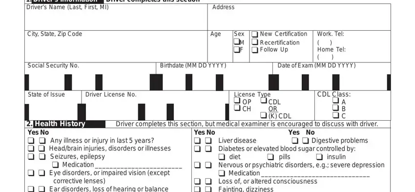 indiana cdl medical form fields to complete