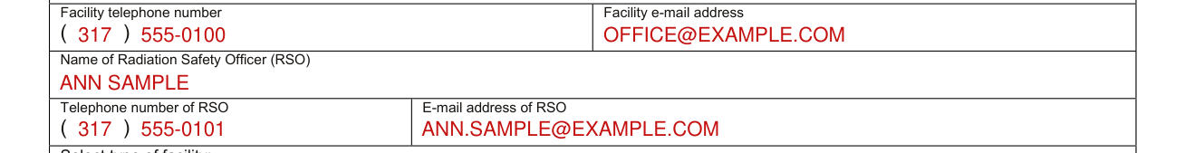 State Form 9977 example filled out, name of Radiation Safety Officer (RSO)