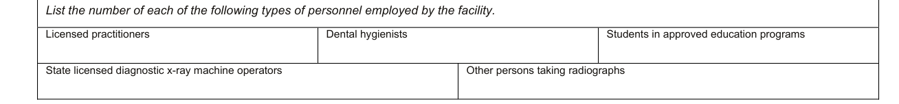 State Form 9977 example filled out, staff qualifications (Human Use Facilities Only)