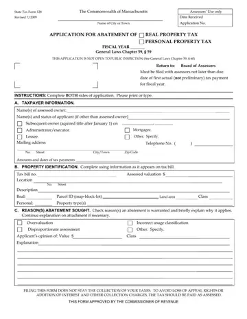 State Tax Form 128 Preview