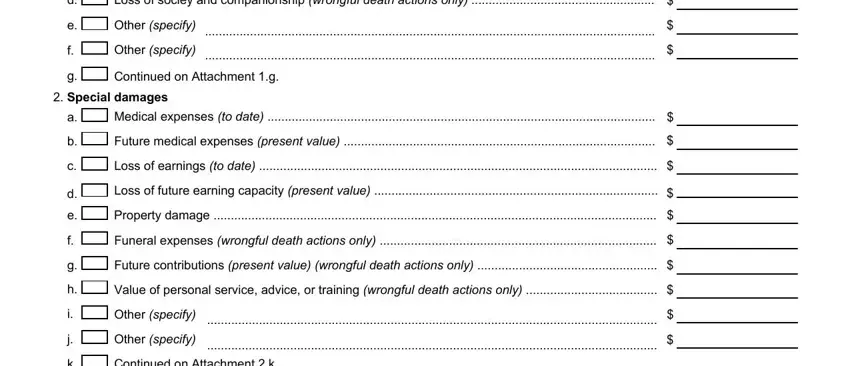 step 2 to entering details in ccp 425 11 statement of damages