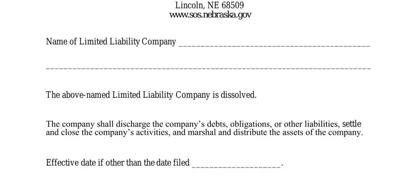 statement of dissolution example fields to fill in