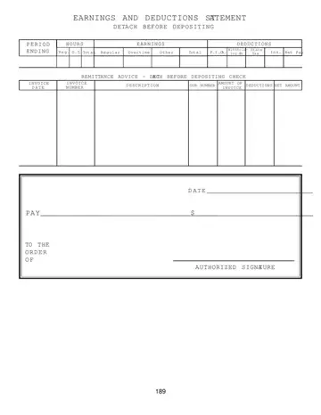 Statement Of Earning And Deduction Form Preview