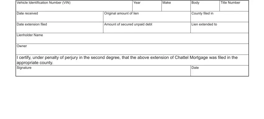 step 2 to filling out declaration repossession form