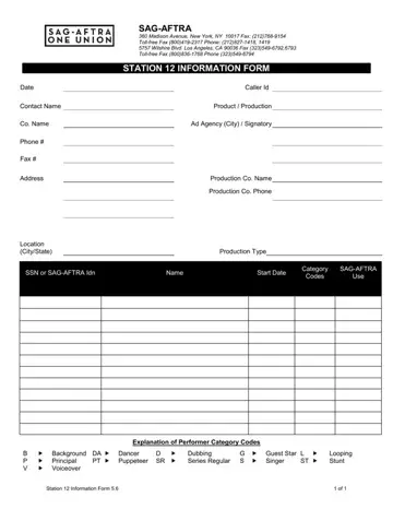 Station 12 Information Form Preview