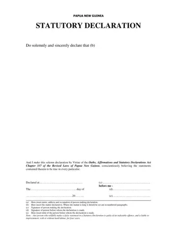 Statutory Declaration Form Preview