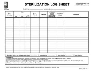 Sterilization Log Form Preview