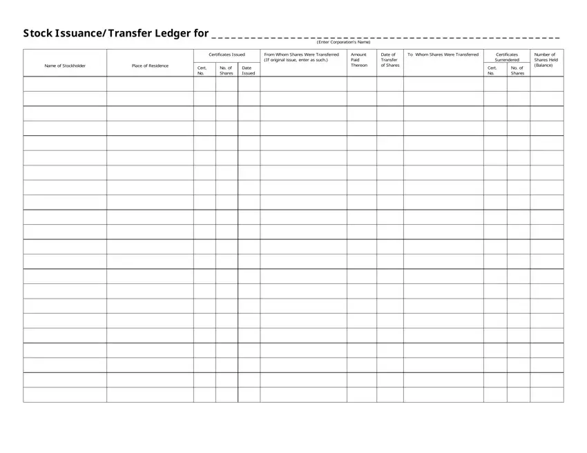 Stock Transfer Ledger Template Fill Out Printable PDF 57 OFF