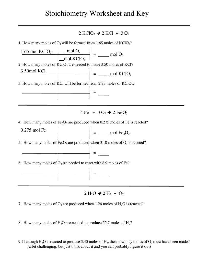 Stoichiometry Worksheet ≡ Fill Out Printable PDF Forms Online With Worksheet For Basic Stoichiometry Answer