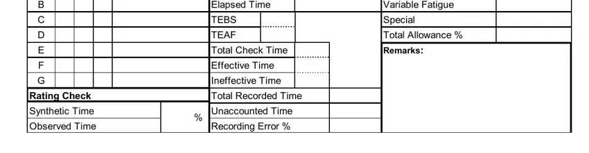 Finishing work time study template step 3