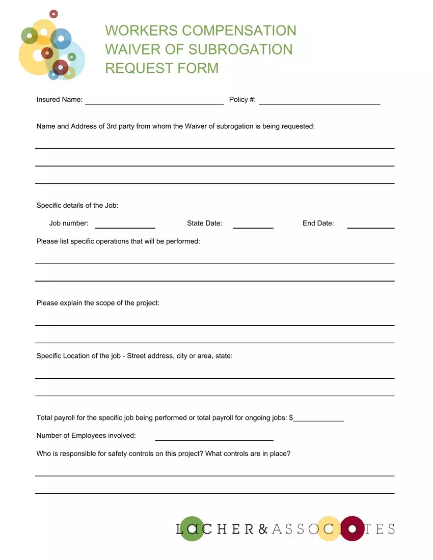 Subrogation Form Sample first page preview