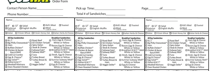 part 5 to finishing subway order forms