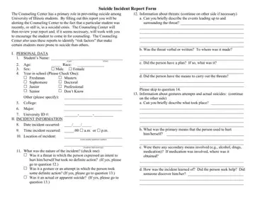 Sucide Incitand Report Form Preview