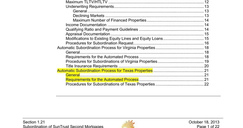 Filling in suntrust heloc subordination requirements stage 2