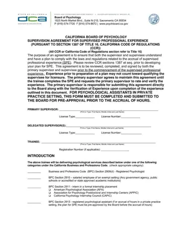 Supervision Agreement Form Preview