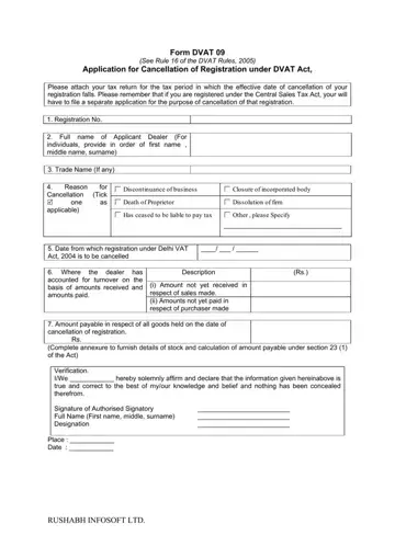 Surrender Dvat Registration Online Form Preview