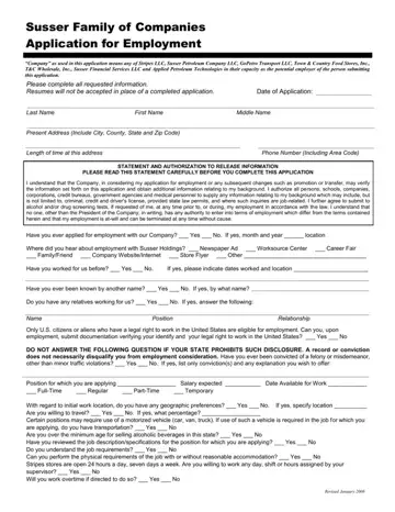 Susser Family Of Companies Application Employment Form Preview