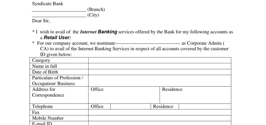 part 1 to filling in syndicate bank customer request form download pdf