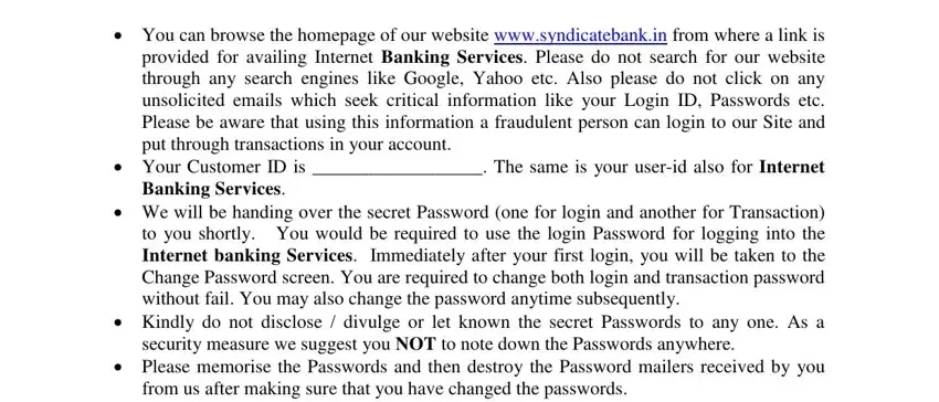 Entering details in syndicate bank customer request form download pdf part 3