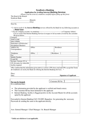 Syndicat E Banking Form Preview