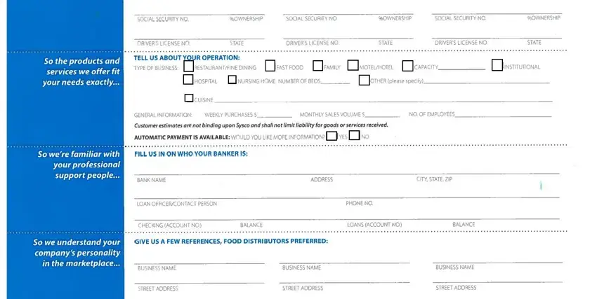 stage 2 to completing sysco credit application