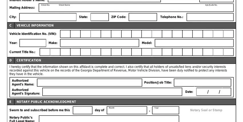 part 2 to filling out affidavit of repo ga