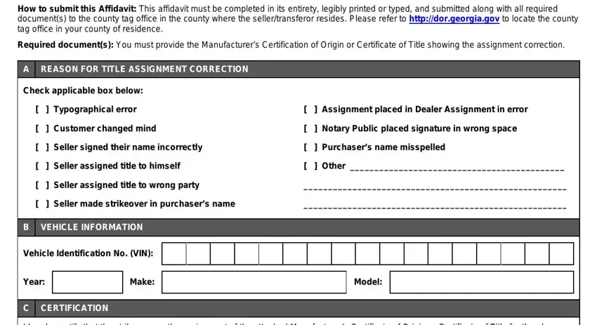 georgia affidavit of correction blanks to consider