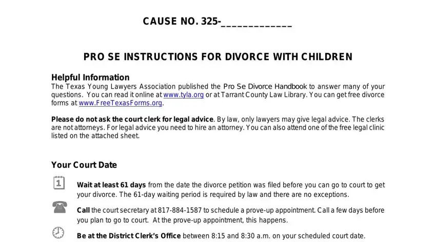 Tarrant County Divorce Papers ≡ Fill Out Printable PDF Forms Online