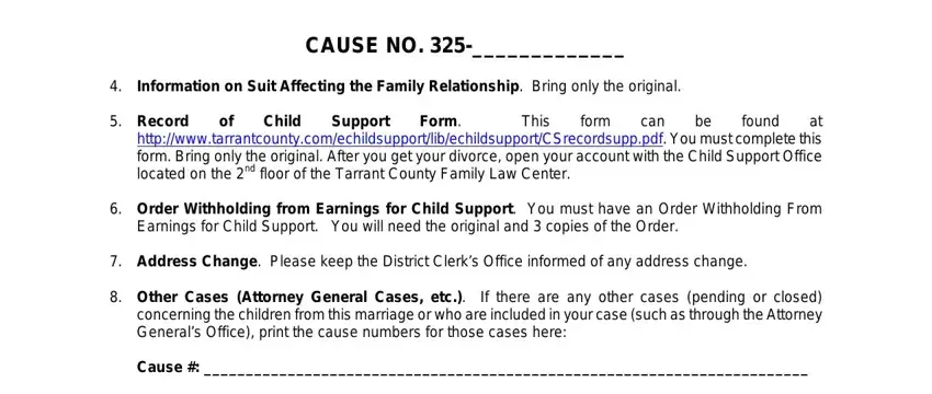 step 3 to filling out divorce petition tarrant county