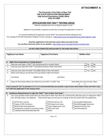 Tasc Application Attachment A Form Preview