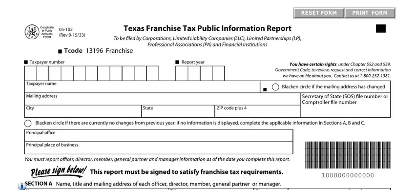 step 1 to writing texas tax report franchise