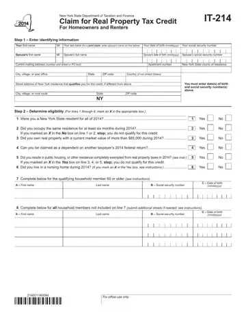 Tax Form 214 Preview