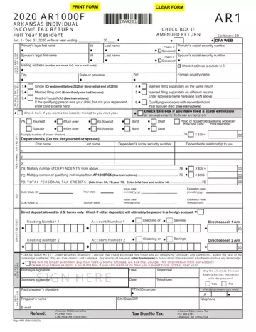Tax Form Ar1000F Preview