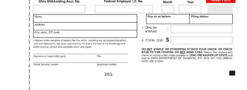 ohio 501 it form gaps to fill in