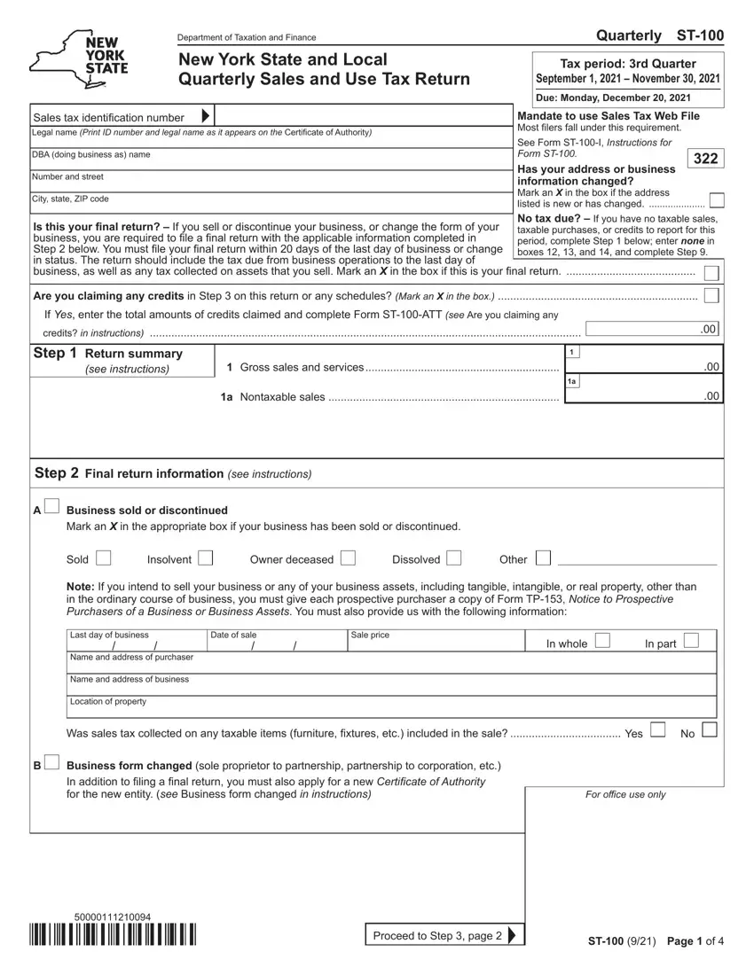 Tax Form St 100 first page preview