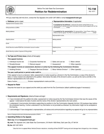 Tc 738 Utah Form Preview