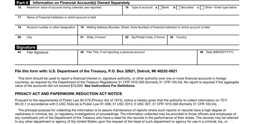 step 2 to filling out fbar extension form