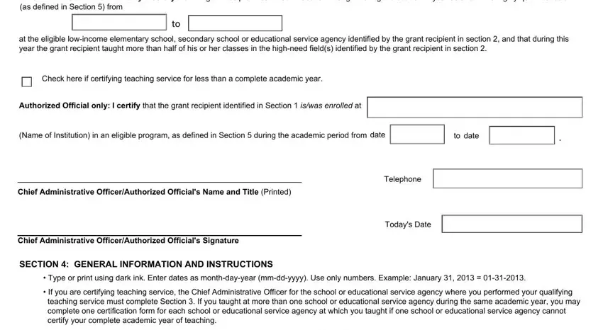 Completing fedloan servicing teach grant certification form pdf part 4