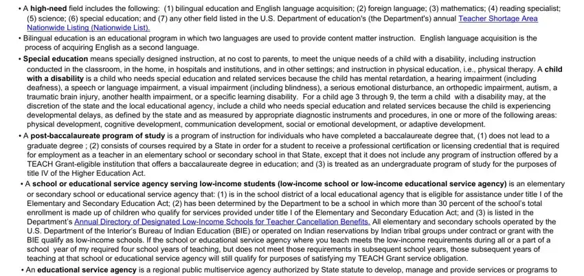 fedloan servicing teach grant certification form pdf SECTION  DEFINITIONS  An academic fields to fill