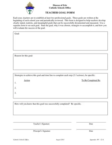Teacher Goal Form Preview