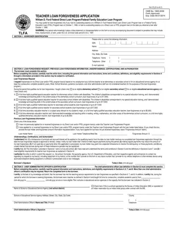 Teacher Loan Forgiveness Application Form Preview