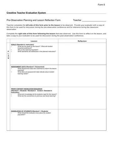 Teacher Observation Form 6 Preview