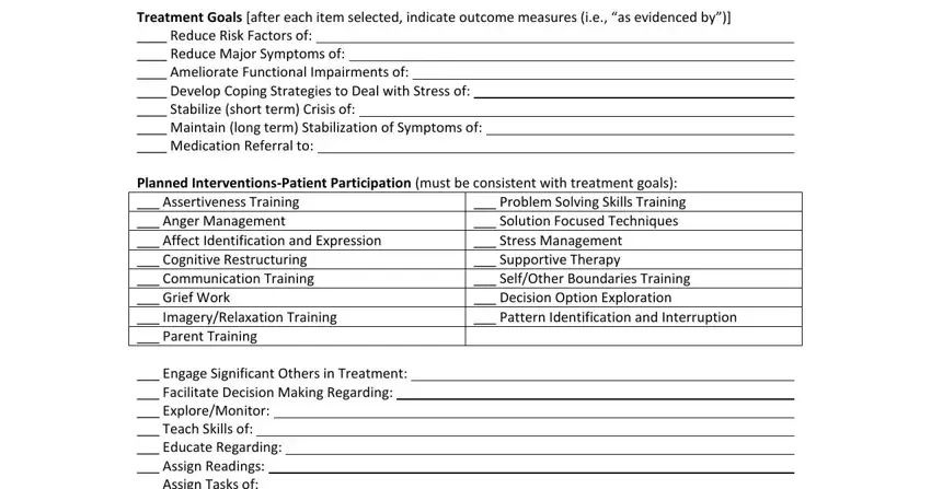treatment plan template word spaces to fill in