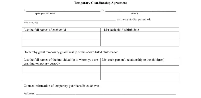 Temporary Guardianship Form ≡ Fill Out Printable Pdf Forms Online 9758