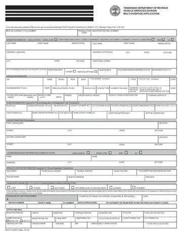 Tennessee Application Form Preview