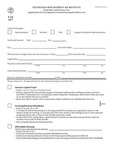 Tennessee Form 183 Preview