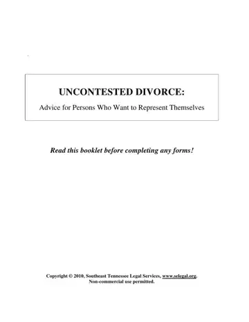 Tennessee Uncontested Divorce Preview