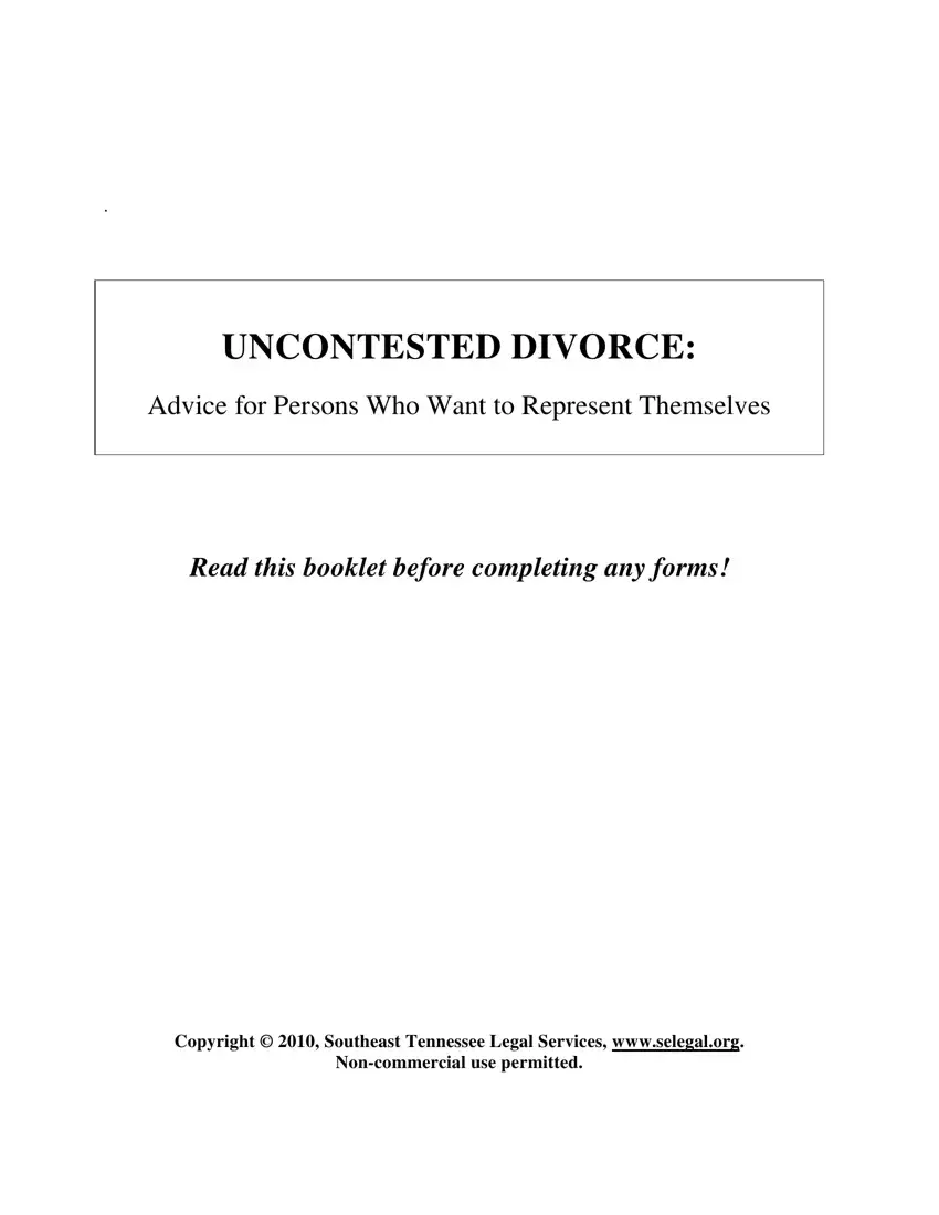 Tennessee Uncontested Divorce first page preview
