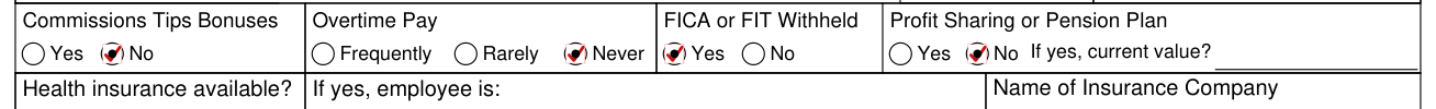 Form H1028 example filled out, commissions, Tips, Bonuses, Overtime Pay, FICA or FIT Withheld and Profit Sharing