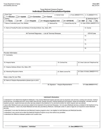 Texas Form 3071 Preview